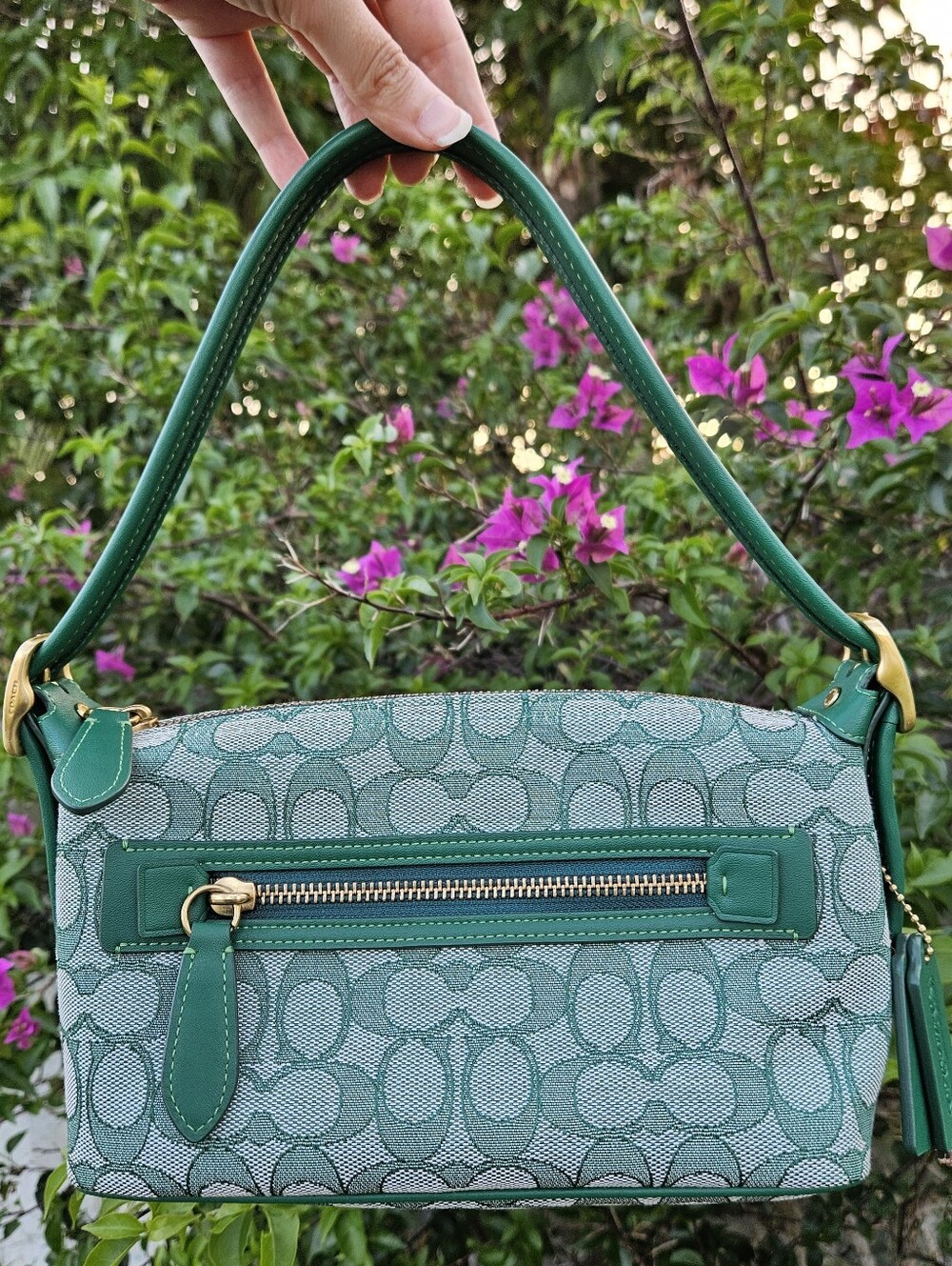 Coach CE736 Limited Edition 2003 Re-Edition Demi Green Signature Shoulder Bag